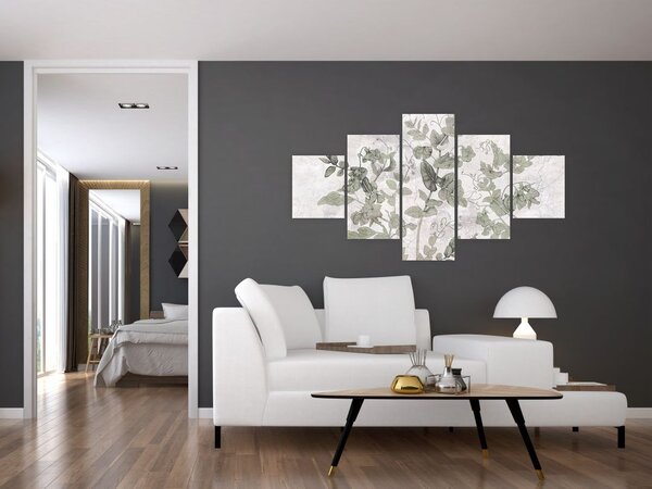 Obraz - Rostliny v omítce (125x70 cm)