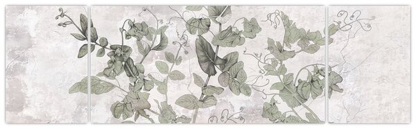 Obraz - Rostliny v omítce (170x50 cm)