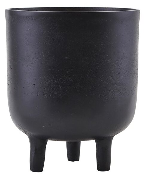 Hliníkový květináč House Doctor Jang Black oxidized, 18 cm | černá
