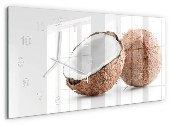 Skleněné hodiny horizontální Kokosové ořechy zsppb-60x30-00295254