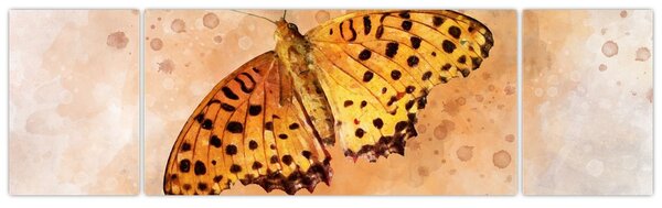 Obraz - Oranžový motýl, aquarel (170x50 cm)
