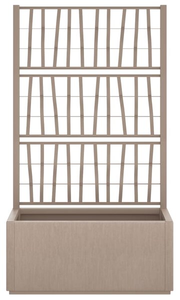 Zahradní truhlík s treláží světle hnědý 80 x 36 x 140 cm PP