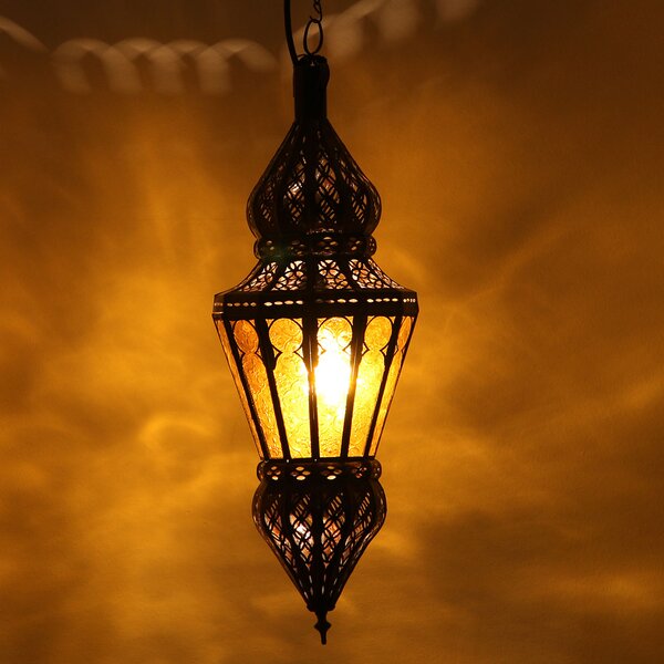Orientální závěsná lampa Nura žlutá