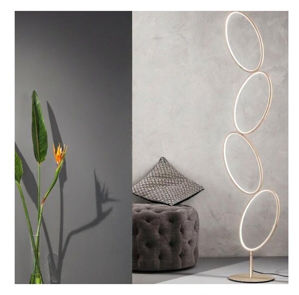 Ondaluce - LED Stmívatelná stojací lampa RICE LED/38W/230V 166 cm zlatá