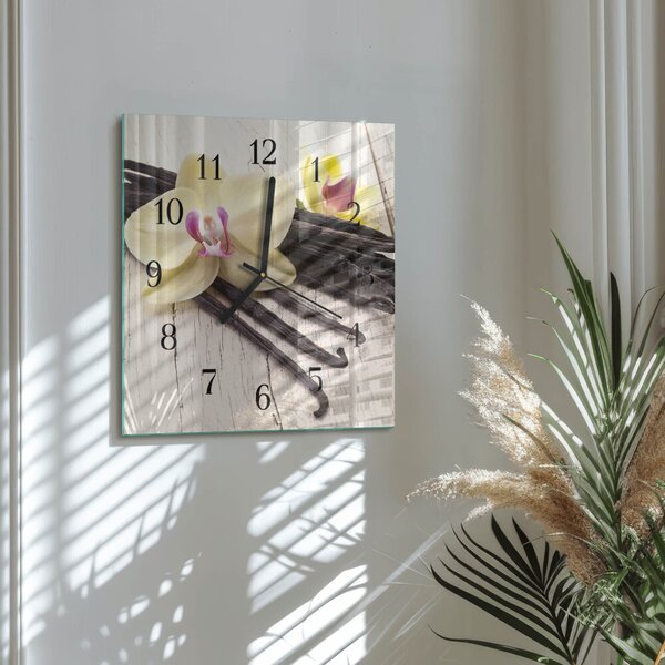 Skleněné hodiny na stěnu Vanilka zskc-30x30-00178953