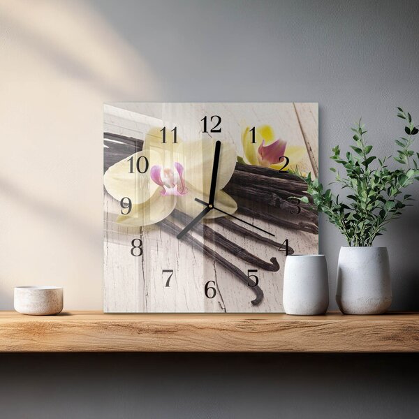 Skleněné hodiny na stěnu Vanilka zskc-30x30-00178953