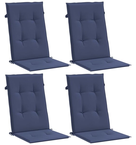 Podušky na židli s vysokým opěradlem 4ks námořnická modř textil