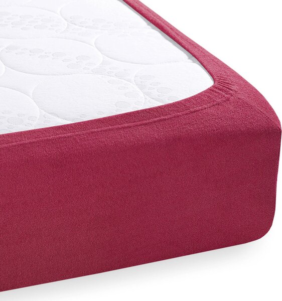 Froté napínací prostěradlo na vysokou matraci FR-010 Vínové 80 x 200 - výška 30 cm