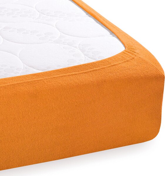Froté napínací prostěradlo na extra vysokou matraci FR-006 Oranžové 80 x 200 - výška 40 cm