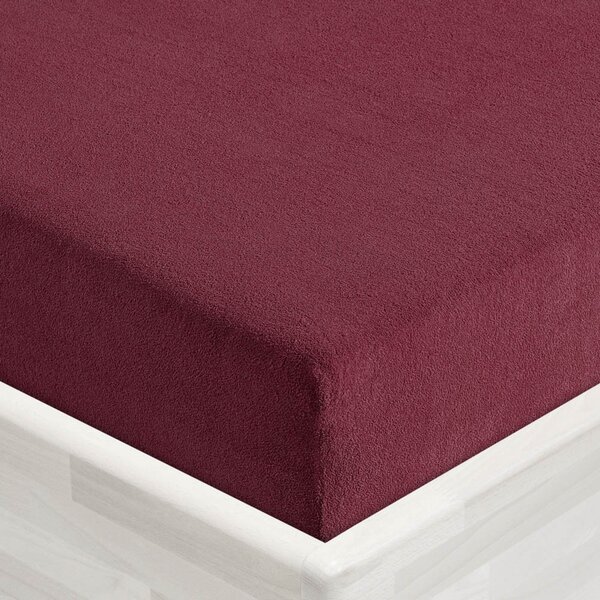 Froté napínací prostěradlo FR-011 Bordó 90 x 200 - výška 20 cm