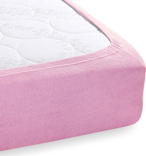 Froté napínací prostěradlo na extra vysokou matraci FR-008 Růžová lila 80 x 200 - výška 40 cm