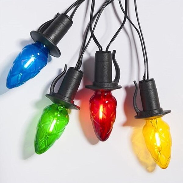Exihand venkovní souprava Šiška barevná, 20x LED 2200K, černý kabel, trafo, 19m