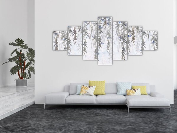 Obraz - Vrbové větvičky s motýly (210x100 cm)