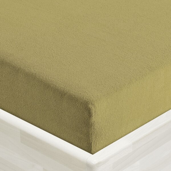 Froté napínací prostěradlo FR-020 Olivové 90 x 200 - výška 20 cm