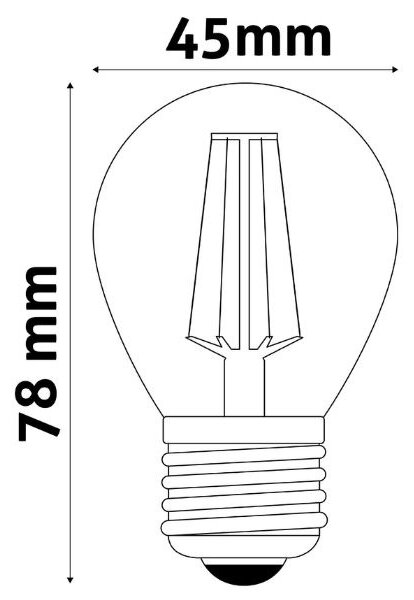 Prémiová retro LED žárovka E27 6,5W 806lm G45 teplá, filament, ekv. 60W, 3 roky