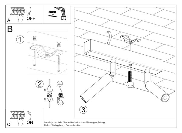 Bodové svítidlo Eyetech, 2x černé kovové stínítko, (možnost polohování)