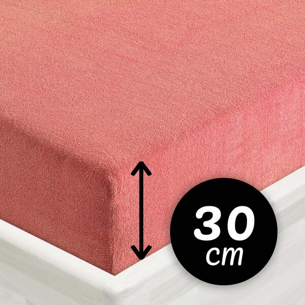Froté napínací prostěradlo na vysokou matraci FR-001 Korálové 80 x 200 - výška 30 cm