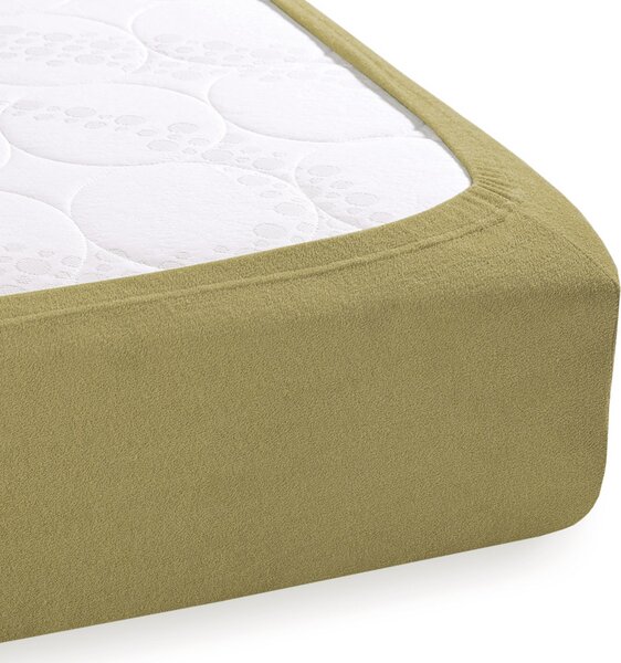 Froté napínací prostěradlo FR-020 Olivové 90 x 200 - výška 20 cm