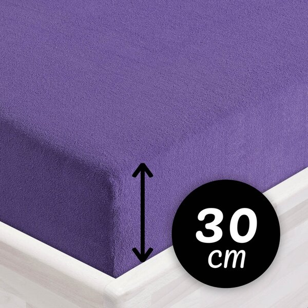 Froté napínací prostěradlo na vysokou matraci FR-013 Fialové 80 x 200 - výška 30 cm