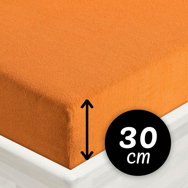 Froté napínací prostěradlo na vysokou matraci FR-006 Oranžové 80 x 200 - výška 30 cm