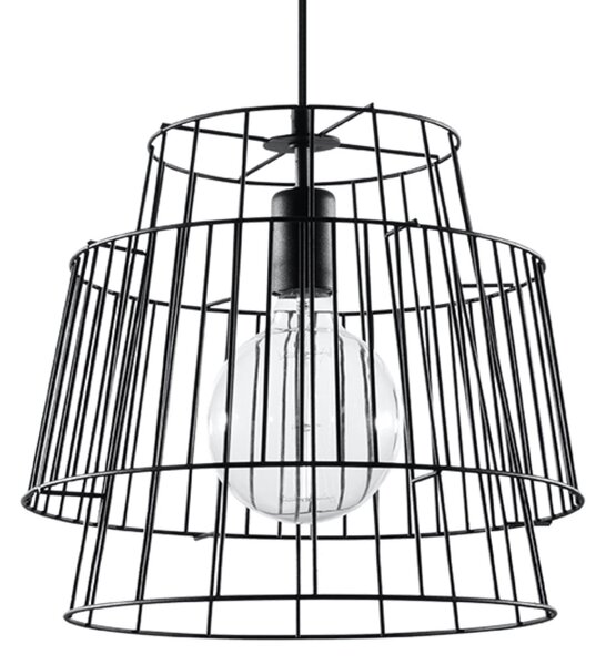 Závěsné svítidlo Gate, 1x černé drátěné stínítko