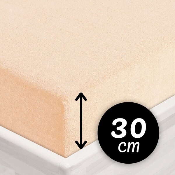 Froté napínací prostěradlo na vysokou matraci FR-021 Pudrové 80 x 200 - výška 30 cm
