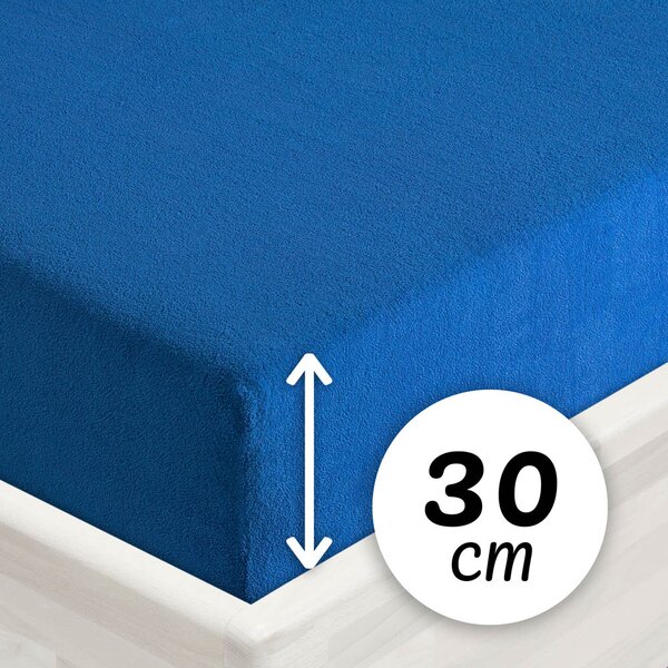 Froté napínací prostěradlo na vysokou matraci FR-016 Modré 80 x 200 - výška 30 cm