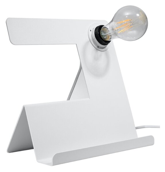 Stolní lampa Incline, bílé tělo svítidla