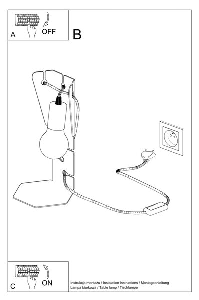 Stolní lampa Arby, černé tělo svítidla
