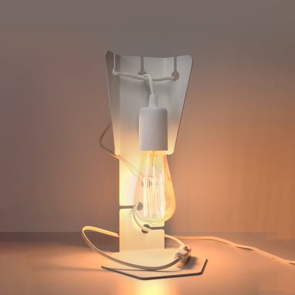 Stolní lampa Arby, bílé tělo svítidla