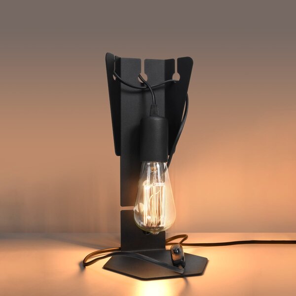 Stolní lampa Arby, černé tělo svítidla