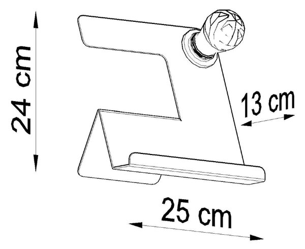 Stolní lampa Incline, bílé tělo svítidla