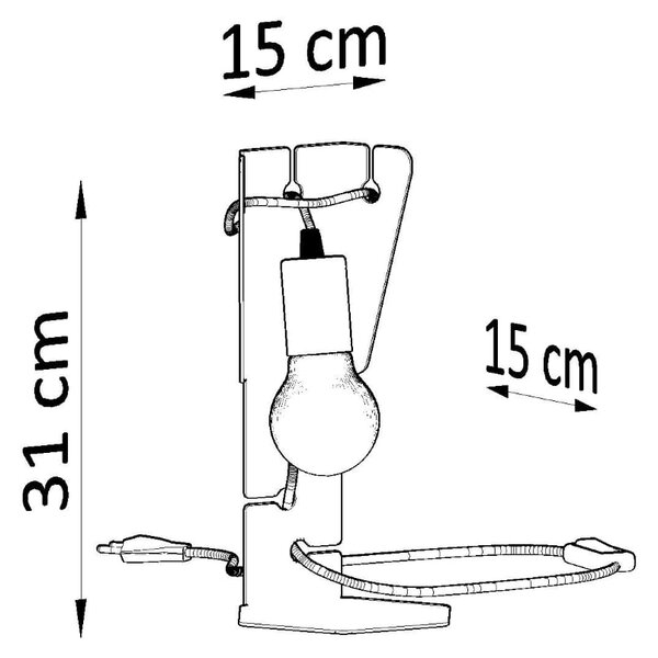 Stolní lampa Arby, černé tělo svítidla