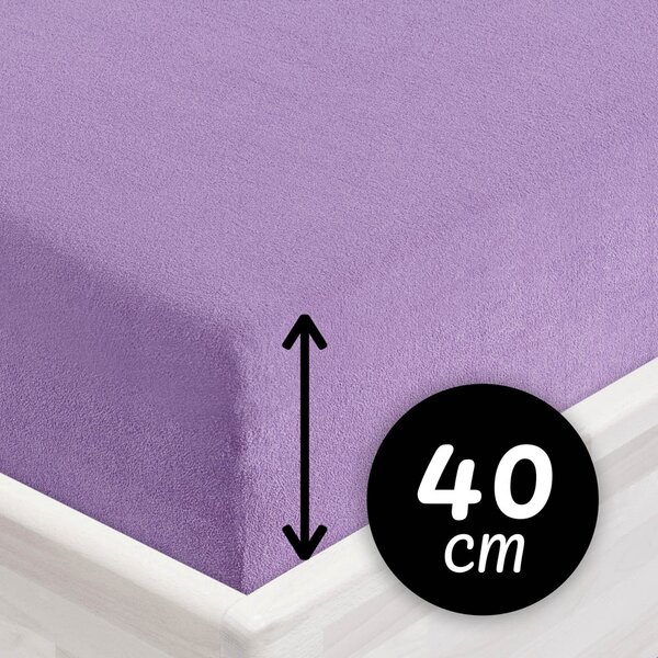 Froté napínací prostěradlo na extra vysokou matraci FR-012 Levandulové 80 x 200 - výška 40 cm