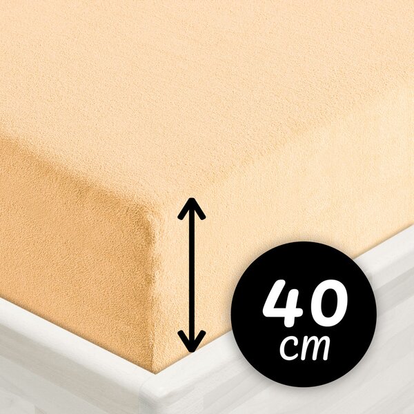 Froté napínací prostěradlo na extra vysokou matraci FR-004 Meruňkové 80 x 200 - výška 40 cm