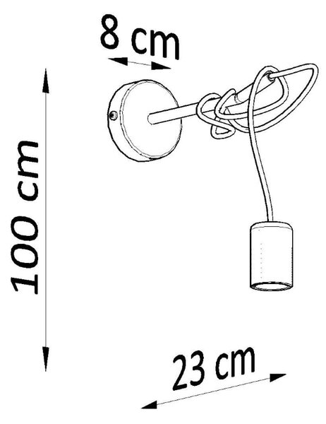 Nástěnné svítidlo Edison, černé tělo svítidla