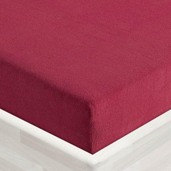 Dětské froté napínací prostěradlo do postýlky FR-010 Vínové 60 x 120 x 10 cm - do postýlky