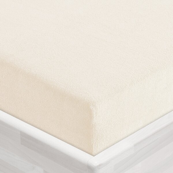 Dětské froté napínací prostěradlo do postýlky FR-002 Smetanové 60 x 120 x 10 cm - do postýlky
