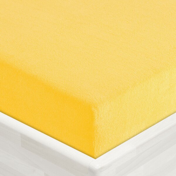 Dětské froté napínací prostěradlo do postýlky FR-003 Žluté 60 x 120 x 10 cm - do postýlky