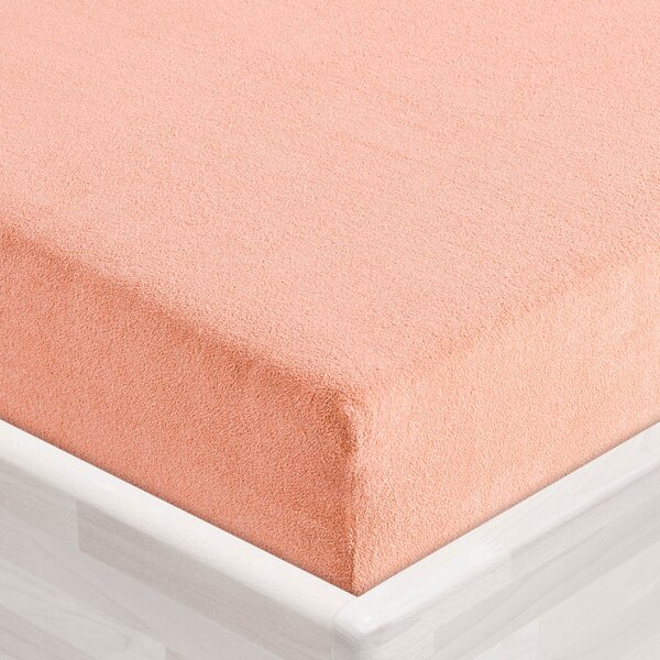 Dětské froté napínací prostěradlo do postýlky FR-005 Světle broskvové 60 x 120 x 10 cm - do postýlky