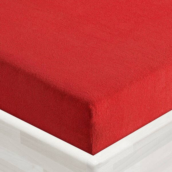 Dětské froté napínací prostěradlo do postýlky FR-007 Sytě červené 60 x 120 x 10 cm - do postýlky