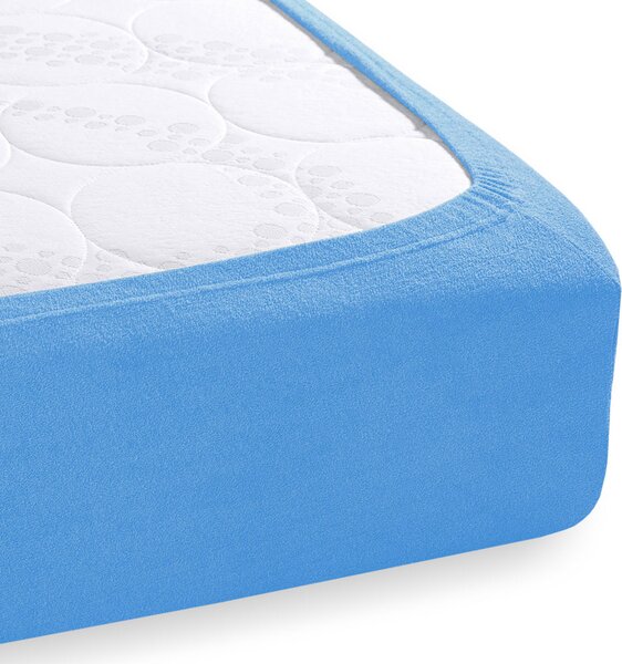 Dětské froté napínací prostěradlo do postýlky FR-015 Světle modré 60 x 120 x 10 cm - do postýlky
