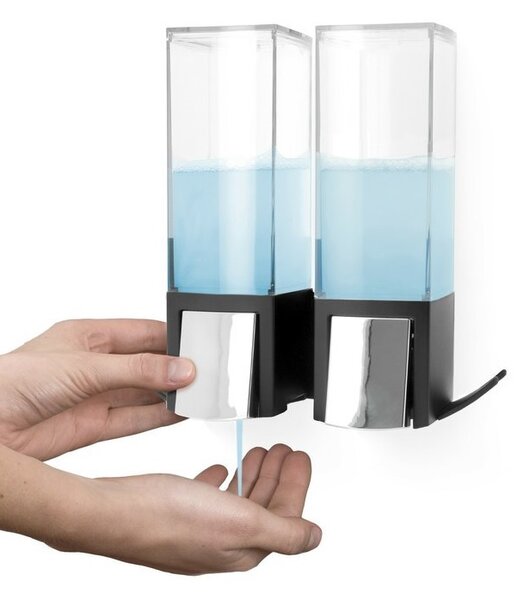 Dávkovač mýdla Compactor Edge, 2 x 500 ml, černá