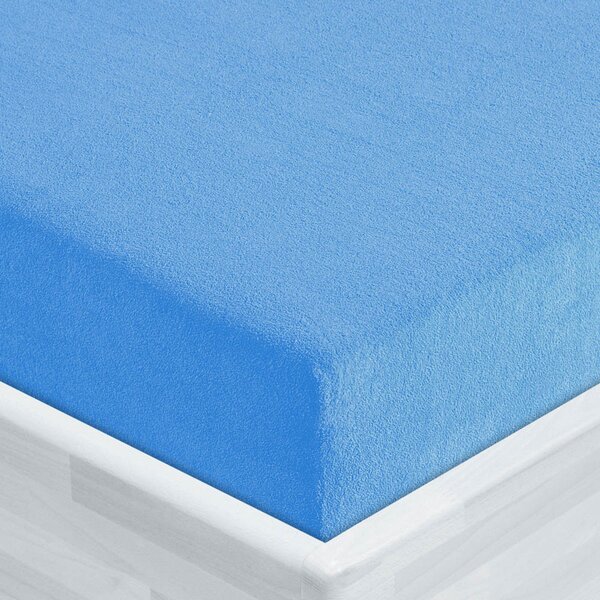 Dětské froté napínací prostěradlo do postýlky FR-015 Světle modré 60 x 120 x 10 cm - do postýlky