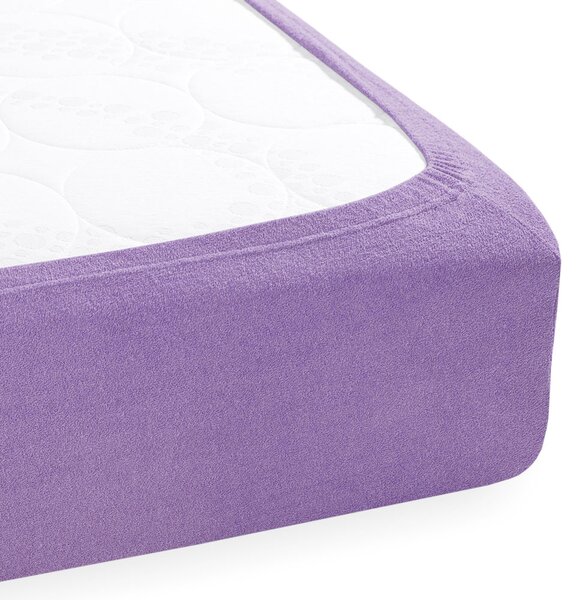 Dětské froté napínací prostěradlo do postýlky FR-012 Levandulové 60 x 120 x 10 cm - do postýlky