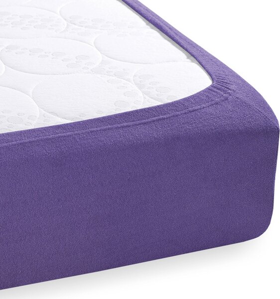 Dětské froté napínací prostěradlo do postýlky FR-013 Fialové 60 x 120 x 10 cm - do postýlky
