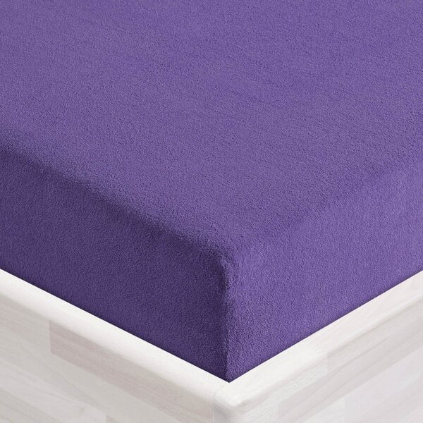 Dětské froté napínací prostěradlo do postýlky FR-013 Fialové 60 x 120 x 10 cm - do postýlky