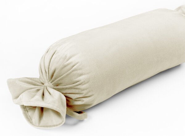 Biante Sametový polštář válec bonbon Velvet Premium SVP-003 Smetanový 15x40 cm