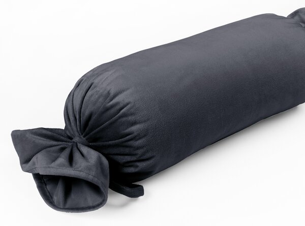 Biante Sametový polštář válec bonbon Velvet Premium SVP-004 Antracitově šedý 15x40 cm