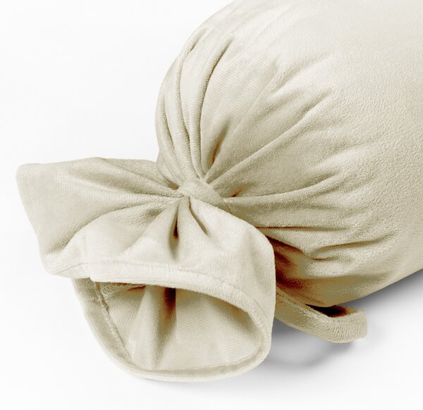Biante Sametový polštář válec bonbon Velvet Premium SVP-003 Smetanový 15x40 cm